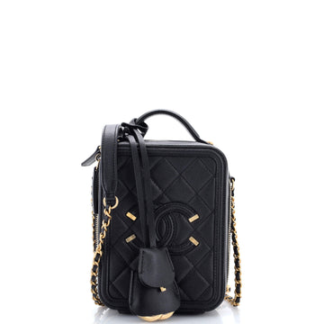 Filigree Vertical Vanity Case Quilted Caviar