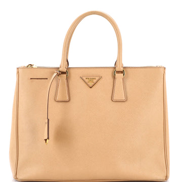 Double Zip Lux Tote Saffiano Leather Large