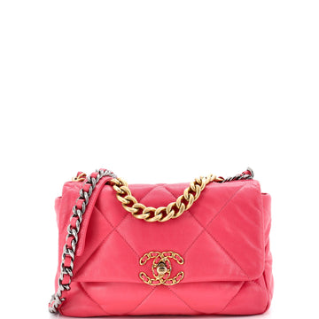 19 Flap Bag Quilted Leather Medium
