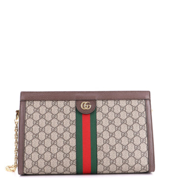 Ophidia Chain Shoulder Bag GG Coated Canvas Medium