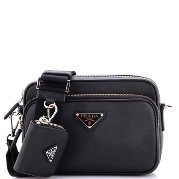 Front Pocket Camera Bag Saffiano Leather Small