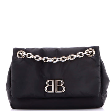 Monaco Chain Flap Shoulder Bag Nylon Mini