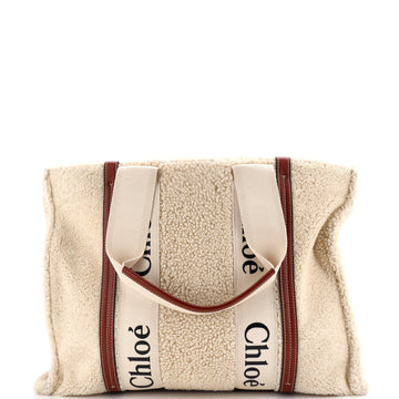 Woody Tote Shearling with Leather Large