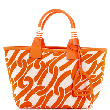 Sac Steeple Tote Printed Toile with Leather 25