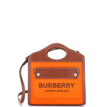 Logo Pocket Tote Canvas with Leather Micro