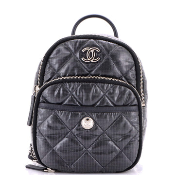 Coco Neige Chain Backpack Quilted Nylon Mini