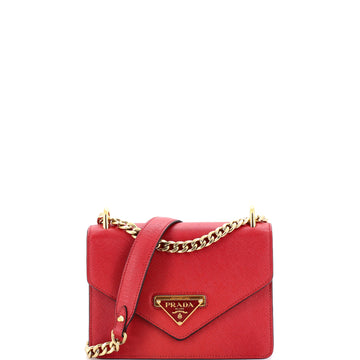 Envelope Flap Chain Shoulder bag Saffiano Leather Small