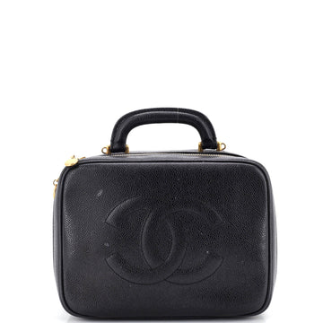 Vintage Timeless Zip Around Vanity Case Caviar Medium
