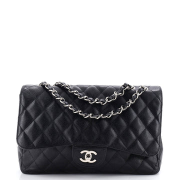 Vintage Classic Single Flap Bag Quilted Caviar Jumbo