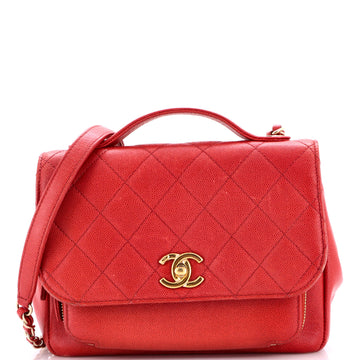 Business Affinity Flap Bag Quilted Caviar Small