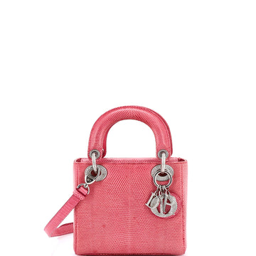 Lady Dior Bag Lizard with Crystal Charms Mini