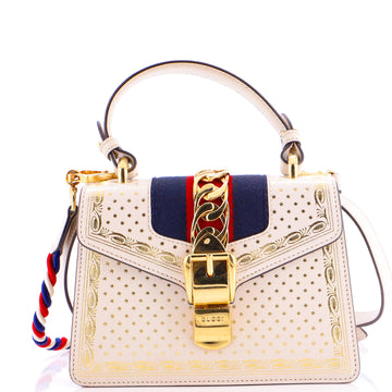 Sylvie Top Handle Bag Printed Leather Mini