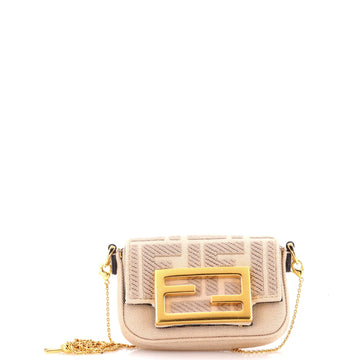 Chain Baguette Charm Bag Zucca Embroidered Canvas Nano