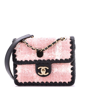 My Own Frame Flap Bag Quilted Tweed with Braided Calfskin Mini