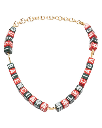 Gucci Letter Blocks Chain Necklace Women Red | Red