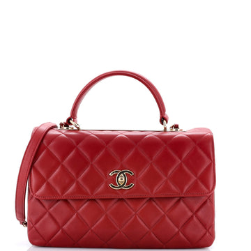 Trendy CC Top Handle Bag Quilted Lambskin Medium