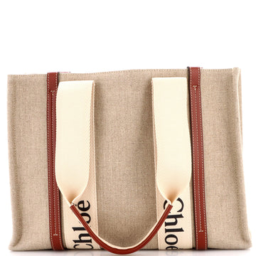 Woody Tote Canvas with Leather Medium
