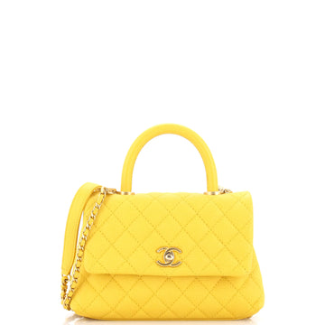 Coco Top Handle Bag Quilted Caviar Mini