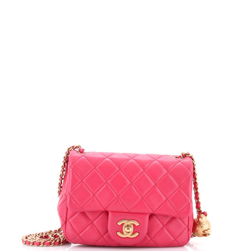 Pearl Crush Square Flap Bag Quilted Lambskin Mini