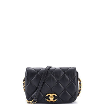 Nailed CC Full Flap Bag Quilted Calfskin Mini
