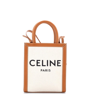 Vertical Cabas Tote Canvas with Leather Mini