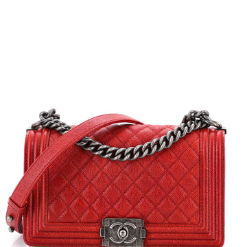 Boy Flap Bag Quilted Caviar Old Medium