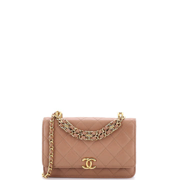 Coco First Wallet on Chain Quilted Caviar