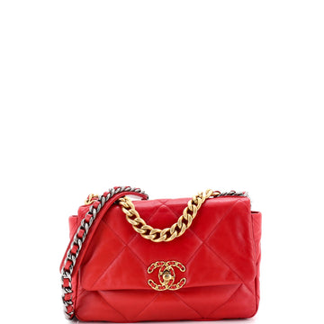 19 Flap Bag Quilted Leather Medium
