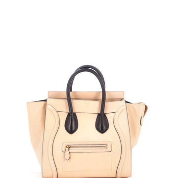 Bicolor Luggage Bag Leather Mini