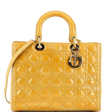 Vintage Lady Dior Bag Cannage Quilt Patent Large