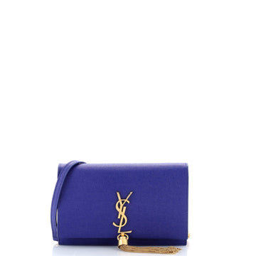 Classic Monogram Tassel Crossbody Bag Grainy Leather Small
