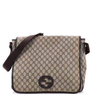 Interlocking G Messenger Bag GG Coated Canvas Large