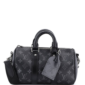 Keepall Bandouliere Bag Reverse Monogram Eclipse Canvas 25