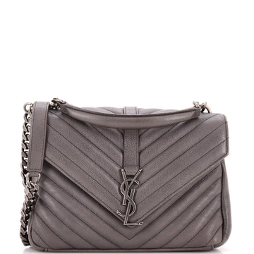 Classic Monogram College Bag Matelasse Chevron Leather Medium