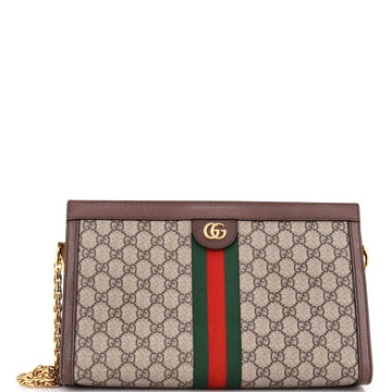 Ophidia Chain Shoulder Bag GG Coated Canvas Medium