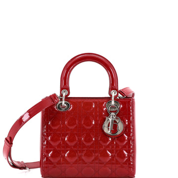 Lady Dior Bag Cannage Quilt Patent Medium
