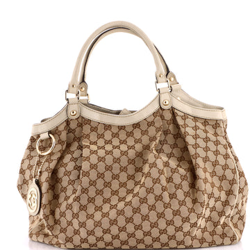 Sukey Tote GG Canvas with Leather Large