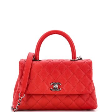 Coco Top Handle Bag Quilted Caviar Mini