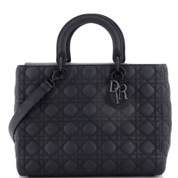 Ultra Matte Lady Dior Bag Cannage Quilt Calfskin Large