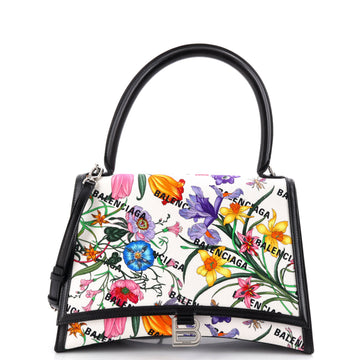 x Balenciaga The Hacker Project Hourglass Top Handle Bag Flora Canvas Medium