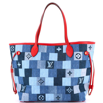 Neverfull Tote Damier and Monogram Patchwork Denim MM