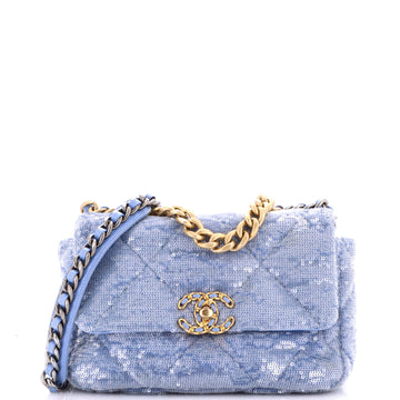 19 Flap Bag Quilted Sequins Medium
