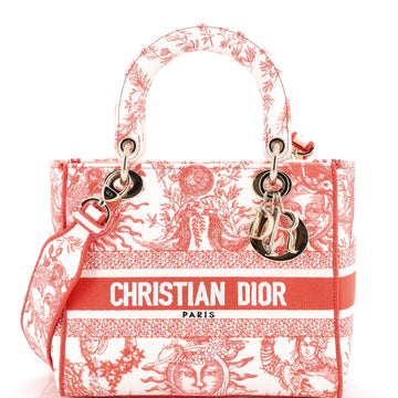 Lady D-Lite Bag Embroidered Canvas Medium