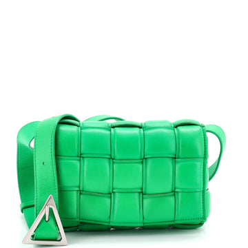 Cassette Crossbody Bag Padded Maxi Intrecciato Leather Small