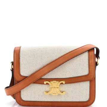 Triomphe Shoulder Bag Canvas with Leather Medium