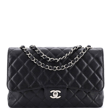 Classic Single Flap Bag Quilted Caviar Jumbo