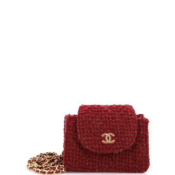 CC Accordion Chain Clutch Quilted Tweed Mini
