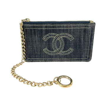Top Quality Chanel Leather/denim Coin Case with Chain