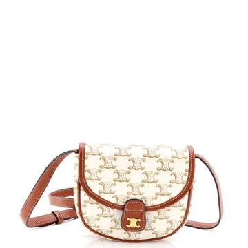 Besace Flap Bag Triomphe Coated Canvas Mini