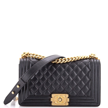 Boy Flap Bag Quilted Caviar Old Medium